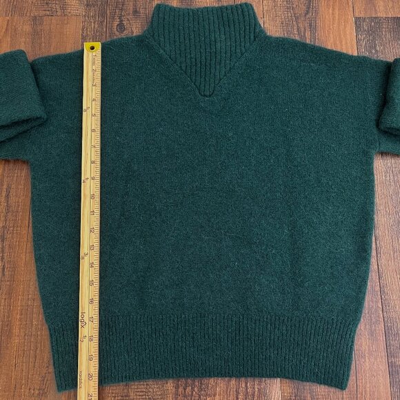Madewell Mock Neck Sweater Crop Wool Alpaca Blend Dillon Cozy Size XS Dark Green - Picture 11 of 16